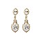 DOUBLE STONE CRYSTAL CUBIC  DANGLY POST EARRING SLECZ6360