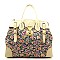 Colorful Flower Print Lace Fashion Satchel