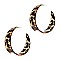 Leopard Print Celluloid Open-cut Hoop Eearring MH-FE3816