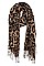 Animal PRINT OBLONG TASSEL SCARF