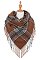 PLAID PATTERN BLANKET TASSEL SCARVES
