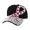 Pink Ribbon Rhinestone Fashion Cap