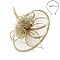 Fashionable Silver Elegant Dressy Fascinator With Floral Center & Feathers SLHTH2092