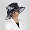 Elegant Medium Lace Brim Satin Organza Crushable Hat With Bow SLHTN1310