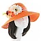 Trendy Orange Popular Spring Hat With Center Corsage