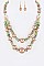 Double Layer Crystal Beads Necklace And Earrings Set LA-11823
