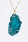 Sliced Stone Pendant With Chain LA-CN4073