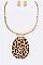 Modern Animal Print Statement Necklace Collar With Earrings LA-0872