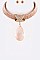 Large Crystal Teardrop Necklace Set LAKS7113