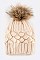 Pineapple Knit Beanie With Raccoon Fur Pompom LA-EXP1007