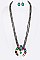 NAVAJO BEADS SQUASH BLOSSOM STATEMENT NECKLACE SET