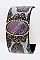 Center Stone Leather Cuff LA-JCB1130
