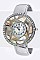 Fashionable Pave Shell Bezel Fashion Bangle Watch LA-BG1234L15-3