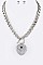 Crystals Heart Pendant Necklace With Crystal Earrings Set LA-MS7075
