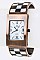 Stylish Paved Checker Shell Bangle Watch LA-BG1234L9