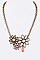 Trendy Crystal Flowers Statement Necklace LA-12520