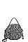 PYTHON PATTERN CIRCLE SHOULDER BAG WITH LONG STRAP