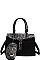 2 IN 1 TWO TONE PYTHON PATTERN SATCHEL WITH LONG STRAP