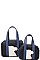 2 IN 1 BEAR PATCH BOSTON BAG SET WITH LONG STRAP