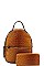 2 IN 1 CROCO TEXTURED BACKPACK WITH WALLET