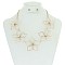 BIG METAL FLOWERS NECKLACE SET MEZN1251