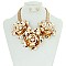 LARGE METAL FLOWERS NECKLACE SET MEZN1265