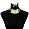 FASHIONABLE HAMMERED METAL COLLAR NK SET W/ SPUN WIRE CENTER SLN1349