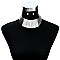 TRENDY HAMMERED METAL COLLAR NK SET W/ SPUN WIRE CENTER SLN1349R