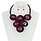Abstract Velvety Bubbles Statement Necklace With Earrings MEZN1495