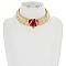 Trendy Wire Braided Collar Nk W/ Center Stone SLN1529
