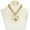 Trendy Multi Strand Chain Nk W/oval Pendant SLN1797