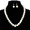 Chic Pearl & Crystal Rhinestone Ball Necklace Earrings Set
