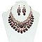 TearDrops Loops and Stones Bib RHINESTONE NECKLACE SET MEZ8186