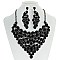 Heavy-Knit RHINESTONE Bib Style NECKLACE With Matching Earrings SET MEZ8188
