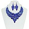 Vine Floral Style Bib RHINESTONE NECKLACE With Matching Earrings MEZ8422