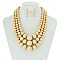 Trendy 3 Line Wood Beaded Necklace Set SLNEL316
