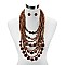 8 LAYERS WOOD BEADS STATEMENT NECKLACE SET MEZNEL317