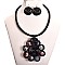FLOWER BEADED DOT WIRE NECKLACE SET