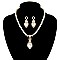 STONED PEARL PENDANT IN ONE LINE PEARLS NECKLACE SET