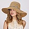 Trendy Large Raffia Crochet Beach Hat With Silver Tie SLRAF1342