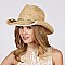 Summer Crochet Raffia Cowboy Hat With Gold Trim SLRaf1358