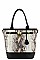 Embossed Snake Print Padlock Quality Bucket Bag