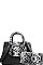 2 IN 1 SNAKE TWO TONE SATCHEL WITH WALLET