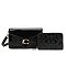 2-in-1 Texture Oval Print Patent Cross-Body / Shoulder Bag & Wallet Set