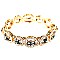 VB0471-LP Glass Rhinestone Open-cut Filigree Elastic Bracelet