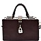 AL632-LP Leopard Trim Turn-lock Boxy Satchel