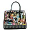 MAGAZINE PRINT PADLOCK TOTE BAG