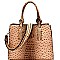 Ostrich Embossed 2-Way Structured Satchel MH-F0282