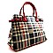 Classic Plaid Print Patent Satchel