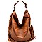 JY00371-LP Quality Fringed Side Zipper Hobo
